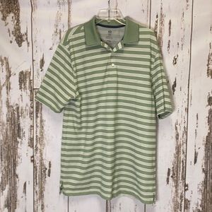 Green & White Striped Polo Shirt Arrow Performance